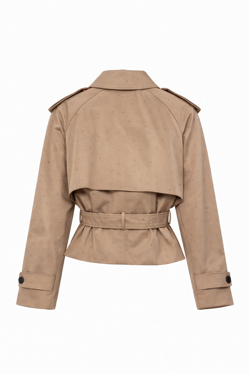 Trench corto con cristalli