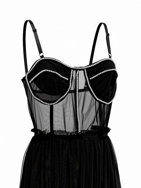 Vestito mini con strass