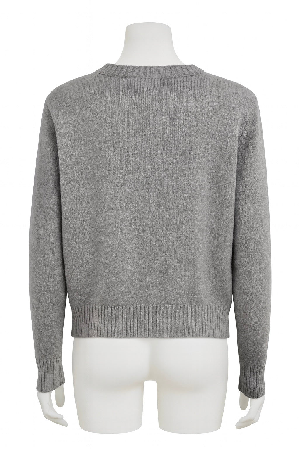 Maglione girocollo in maglia fine grigio