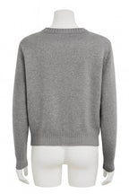 Maglione girocollo in maglia fine grigio