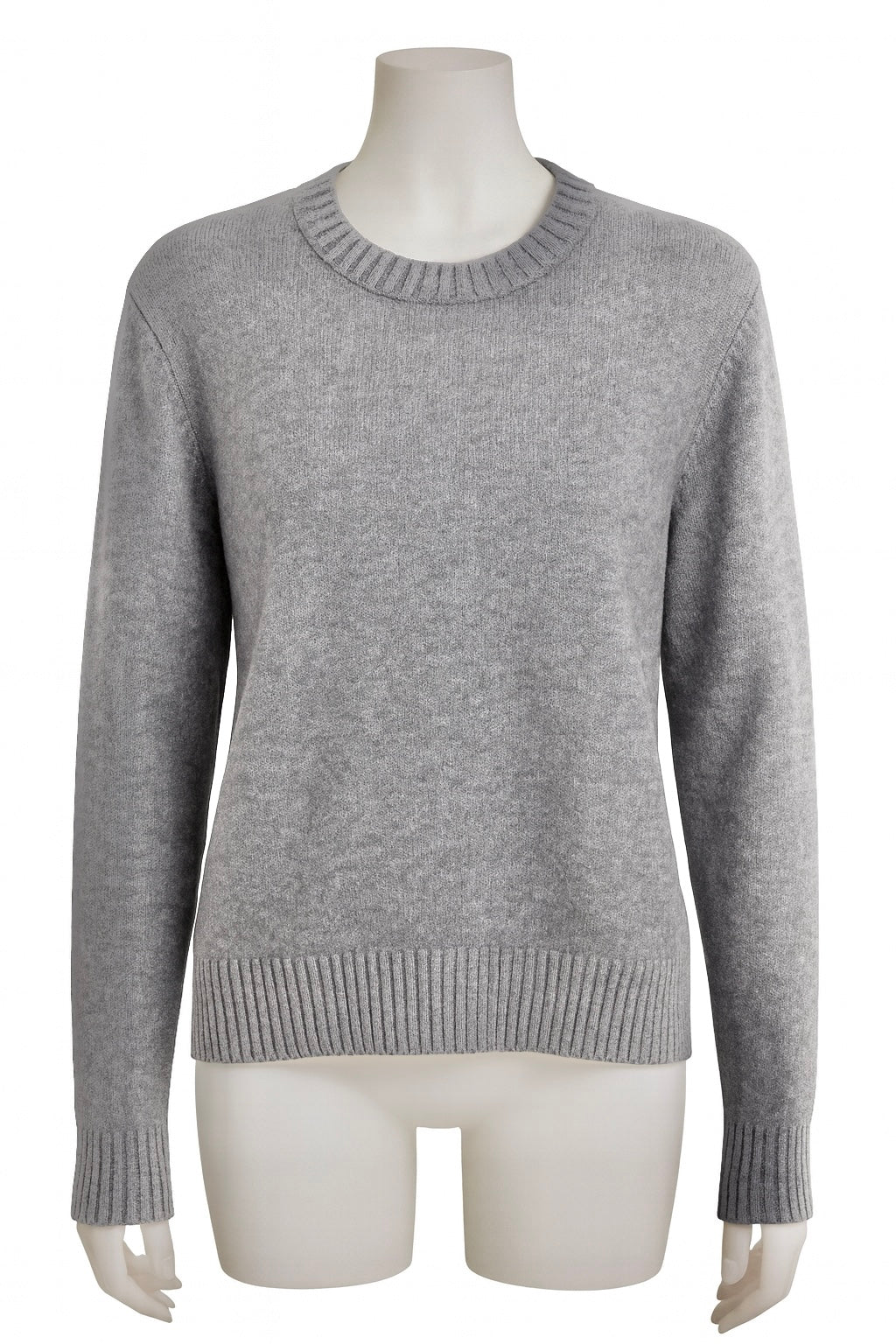 Maglione girocollo in maglia fine grigio