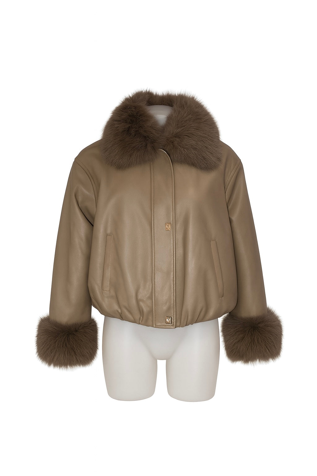 Giubbotto in ecopelle con pelliccia removibile