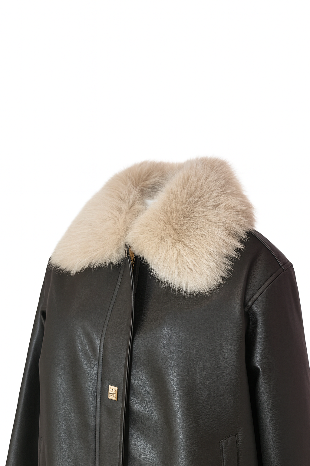 Giubbotto in ecopelle con pelliccia removibile