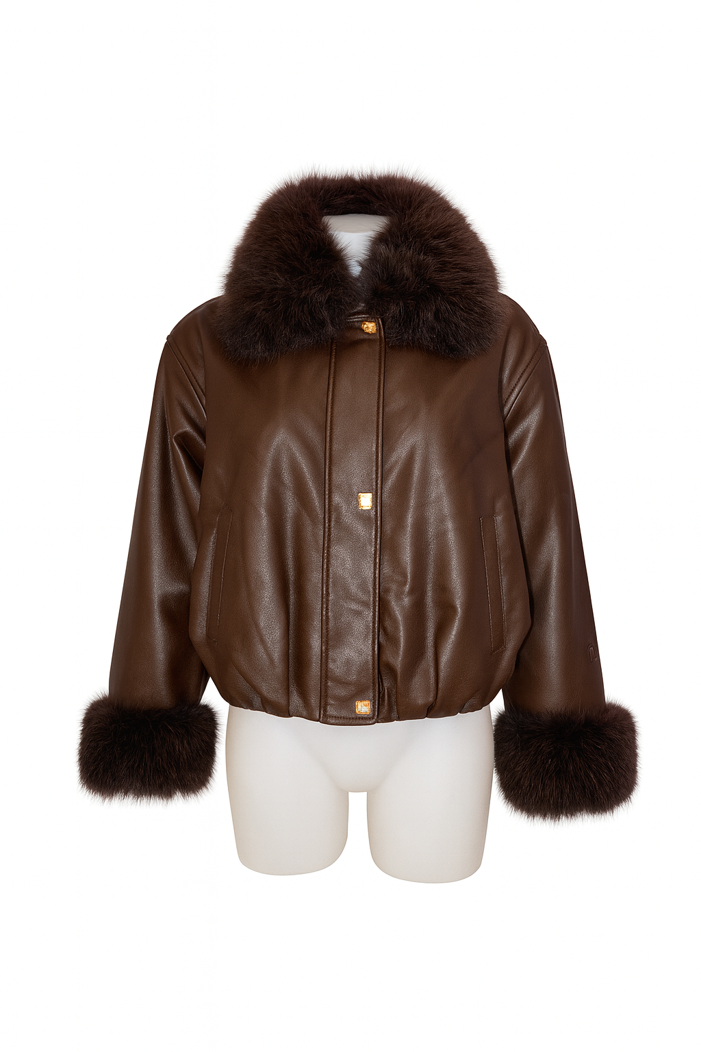Giubbotto in ecopelle con pelliccia removibile